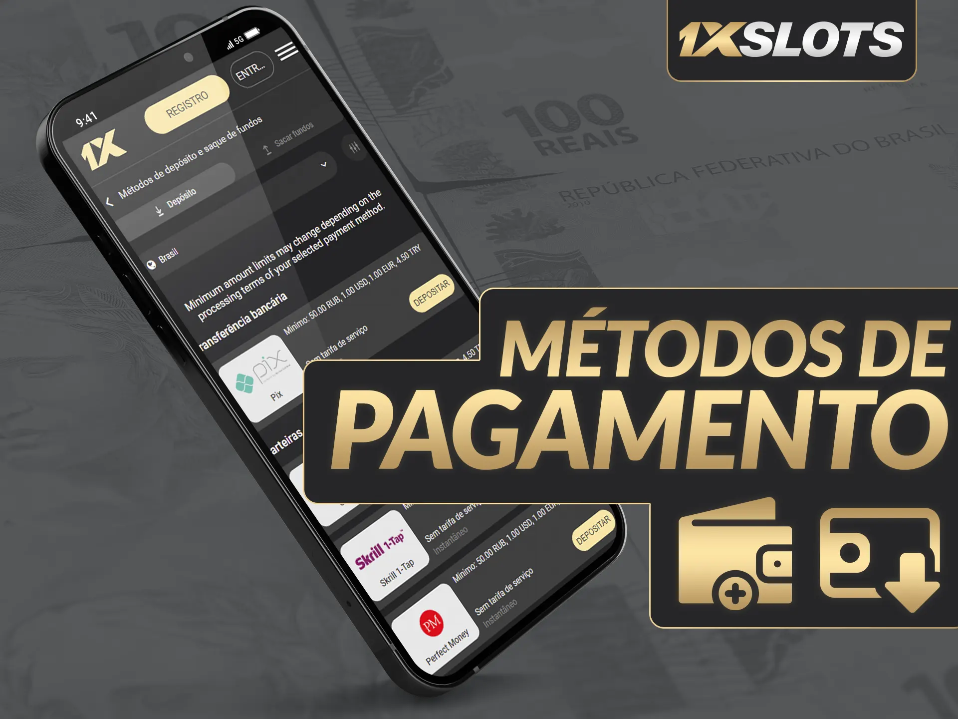 Métodos de pagamento 1xSlots