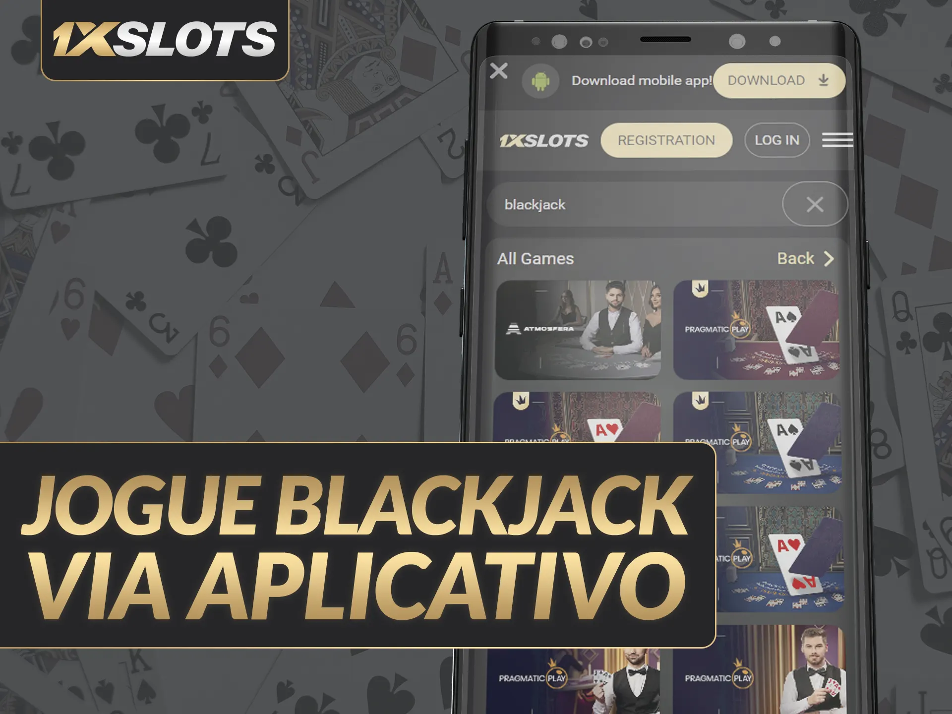 Jogue blackjack no app 1xSlots